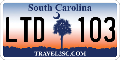 SC license plate LTD103