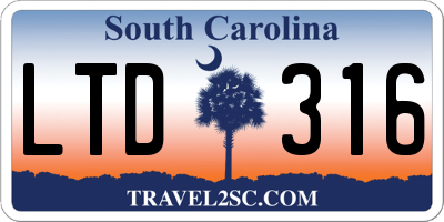 SC license plate LTD316