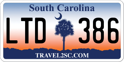 SC license plate LTD386