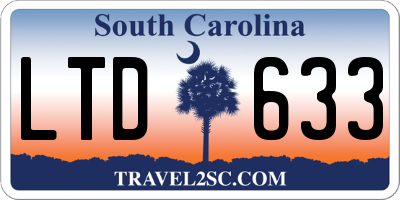 SC license plate LTD633
