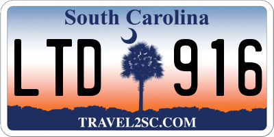 SC license plate LTD916
