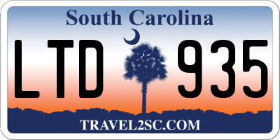 SC license plate LTD935