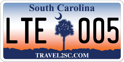 SC license plate LTE005