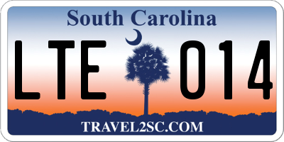 SC license plate LTE014
