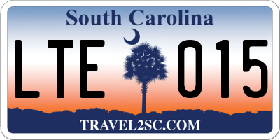 SC license plate LTE015