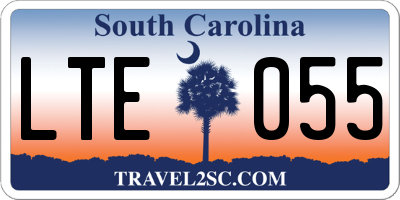 SC license plate LTE055