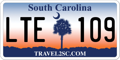 SC license plate LTE109