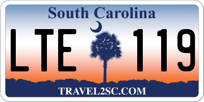SC license plate LTE119