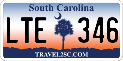 SC license plate LTE346