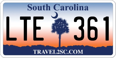 SC license plate LTE361
