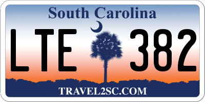 SC license plate LTE382