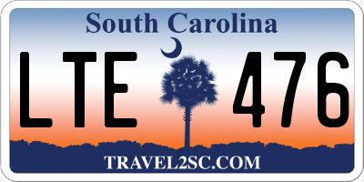 SC license plate LTE476