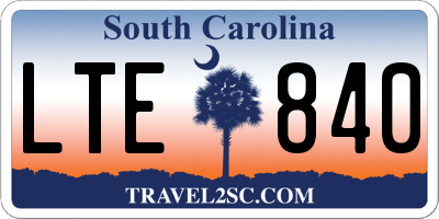 SC license plate LTE840