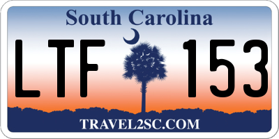 SC license plate LTF153