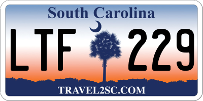 SC license plate LTF229