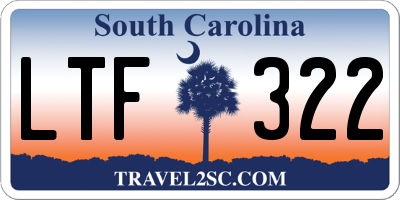 SC license plate LTF322
