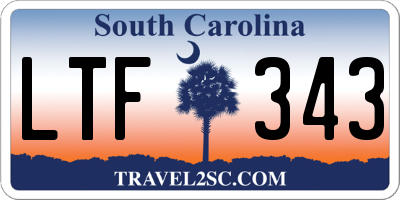 SC license plate LTF343