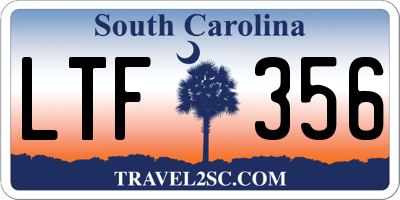 SC license plate LTF356
