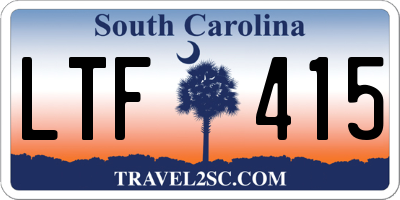 SC license plate LTF415