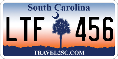 SC license plate LTF456