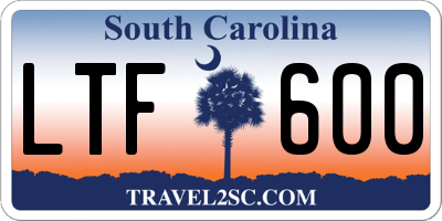 SC license plate LTF600