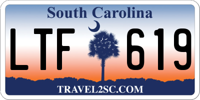 SC license plate LTF619
