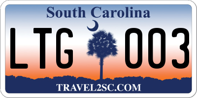 SC license plate LTG003