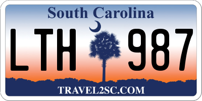 SC license plate LTH987
