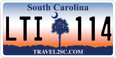SC license plate LTI114