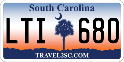SC license plate LTI680
