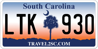 SC license plate LTK930