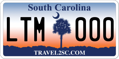 SC license plate LTM000
