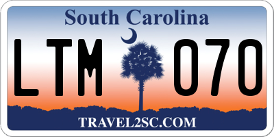SC license plate LTM070