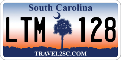 SC license plate LTM128