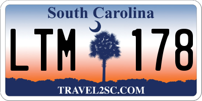 SC license plate LTM178