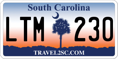 SC license plate LTM230
