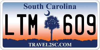 SC license plate LTM609
