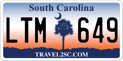 SC license plate LTM649