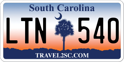 SC license plate LTN540