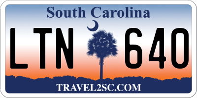 SC license plate LTN640