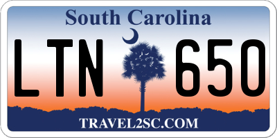 SC license plate LTN650