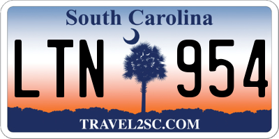 SC license plate LTN954