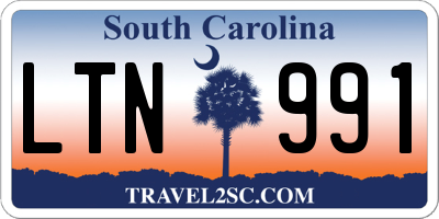 SC license plate LTN991