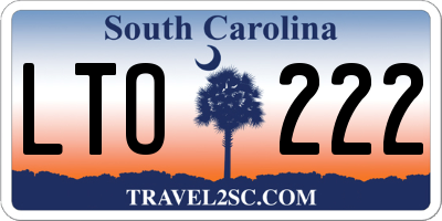 SC license plate LTO222