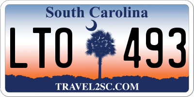 SC license plate LTO493