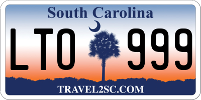 SC license plate LTO999