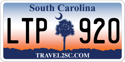 SC license plate LTP920