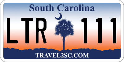 SC license plate LTR111
