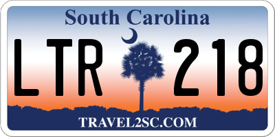 SC license plate LTR218