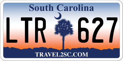 SC license plate LTR627